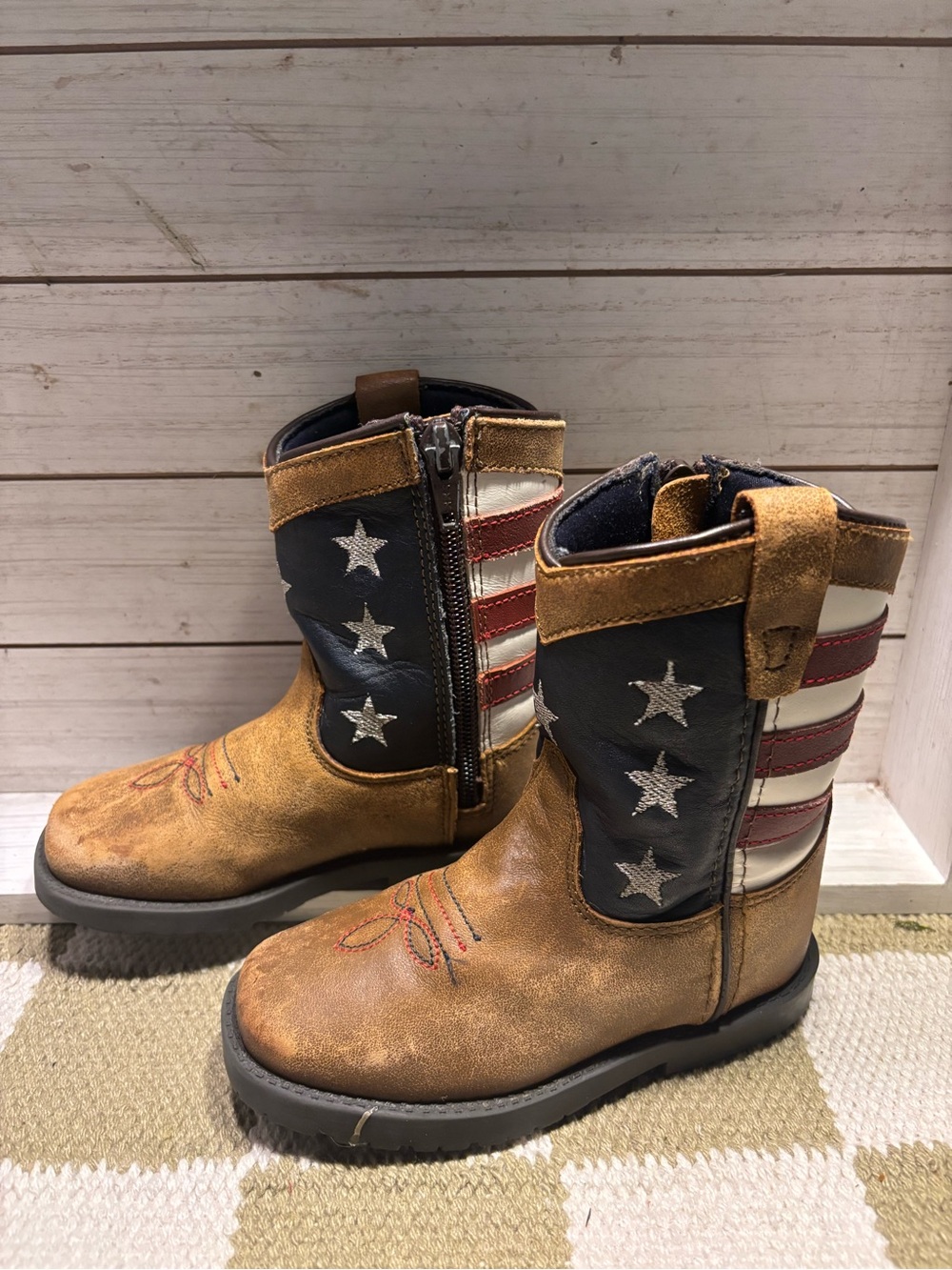 CODY JAMES TODDLER BOYS' USA FLAG Western Boots Square Toe - Picture 2 of 8